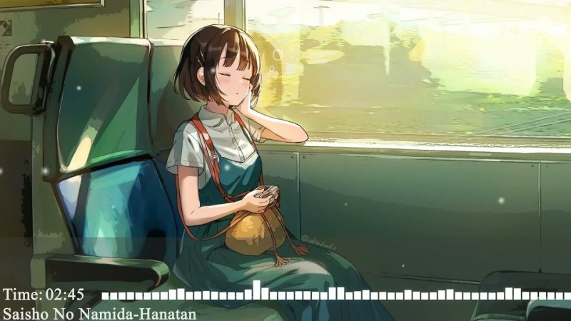 Девушка в поезде аниме арт