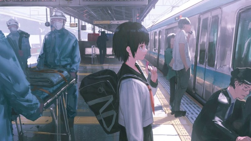 Аниме люди в поезде