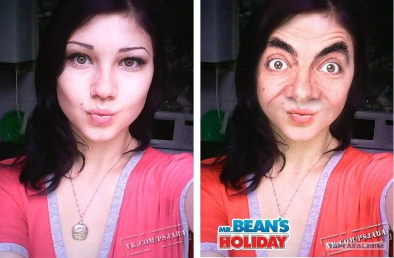 Смешной фотошоп до и после