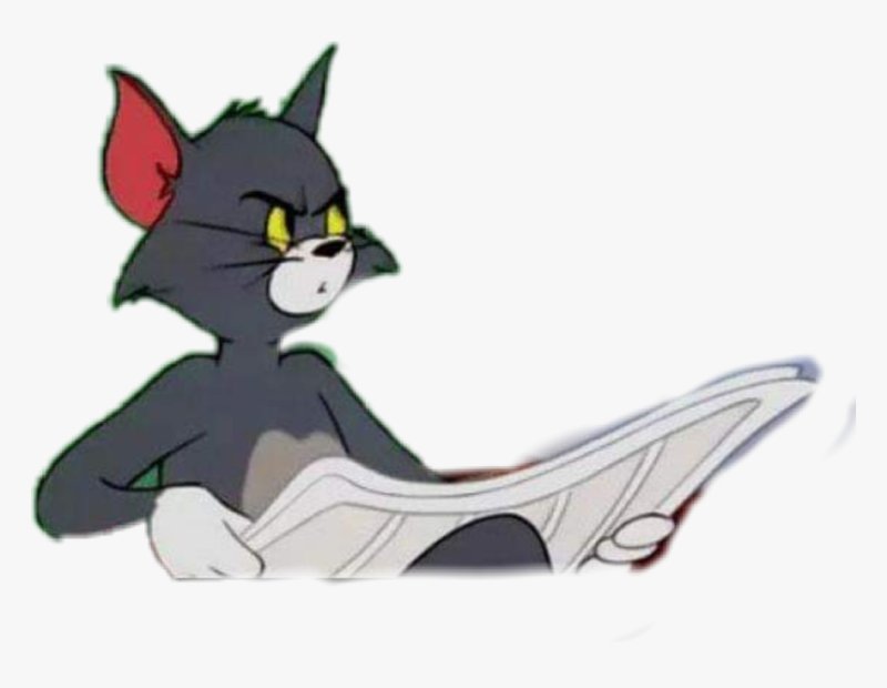 Кот том с газетой