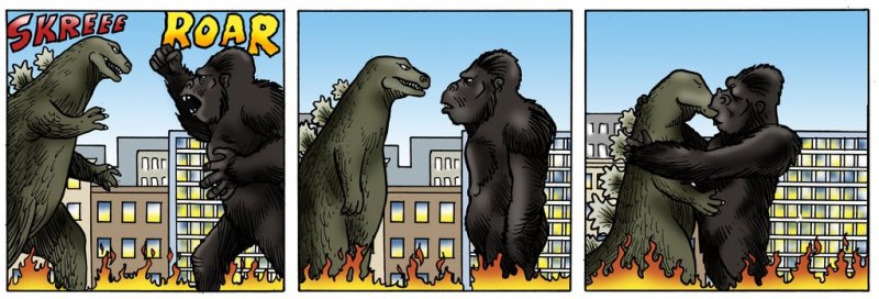 Мем Годзила против Кин Конга