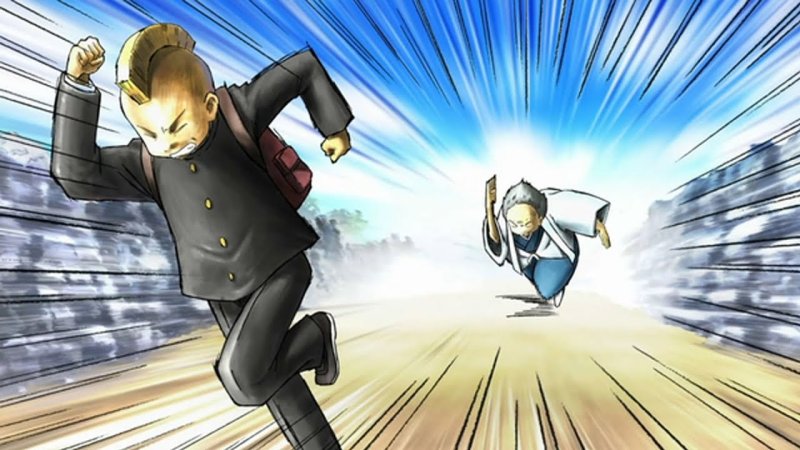 Аниме парень убегает