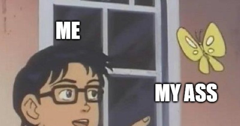 Чел с бабочкой Мем