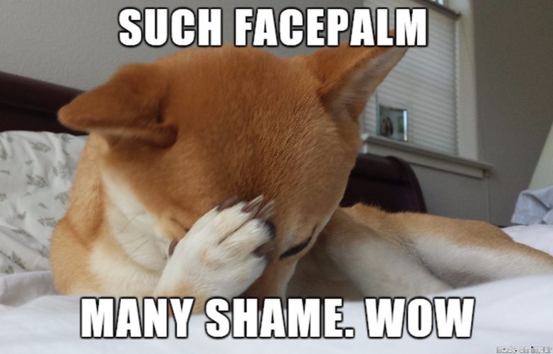 Собака фейспалм