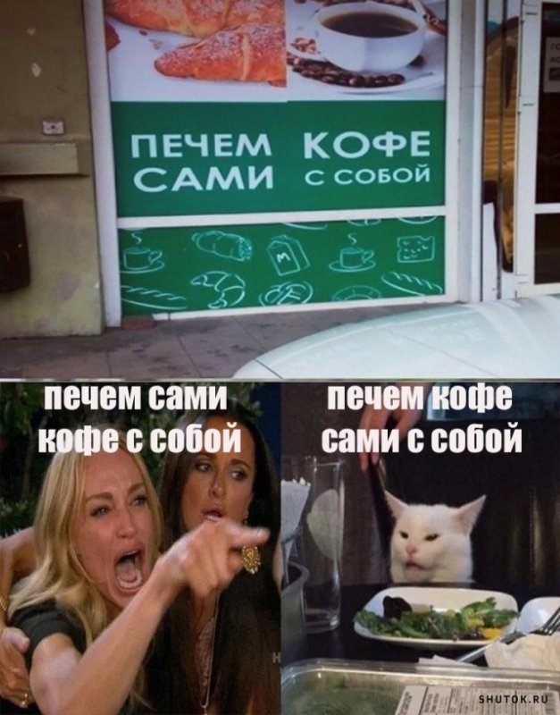 Мем с котом и девушками