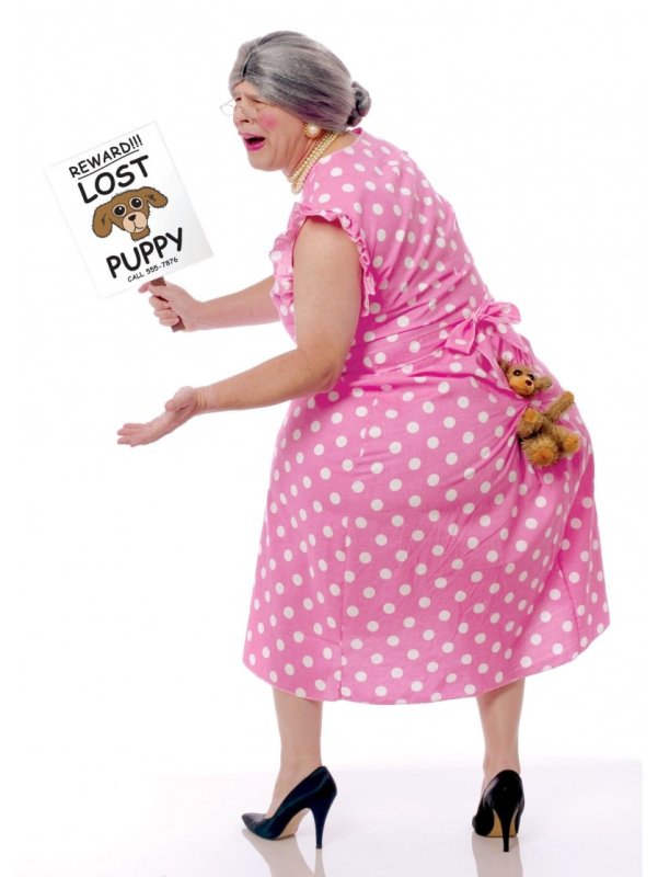 Бабулька в платье