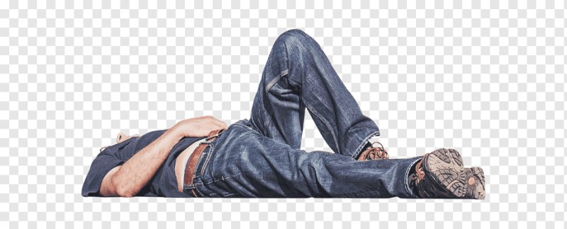 Человек лежит в полный рост