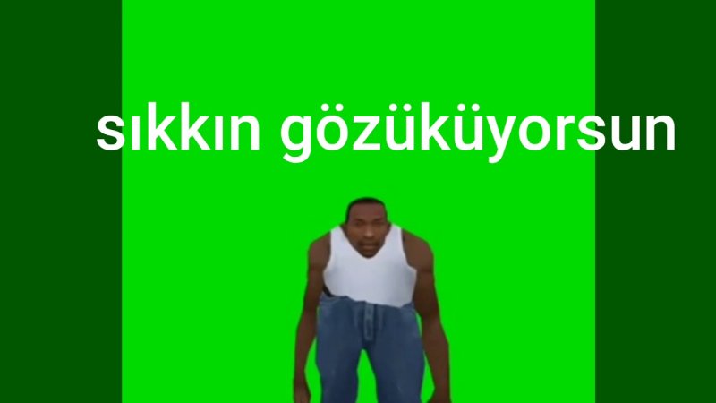 Сиджей стоит на зелёном фоне