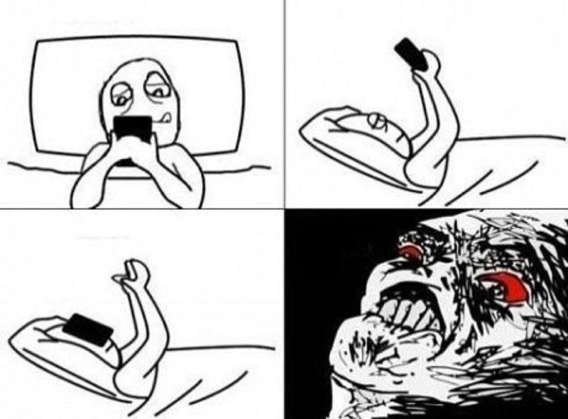 Телефон падает на лицо Мем