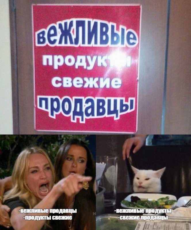 Мем женщина орет на кота