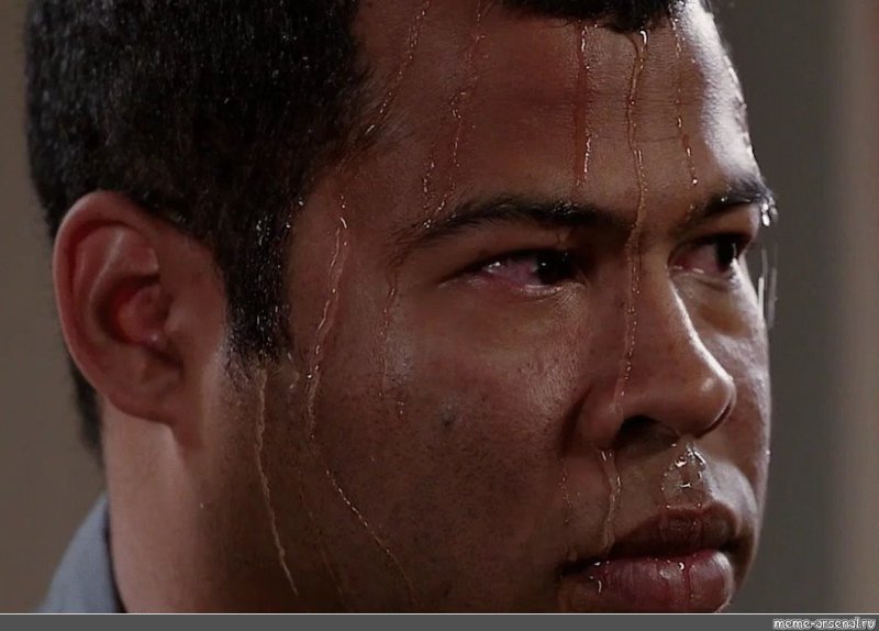 Вспотевший человек