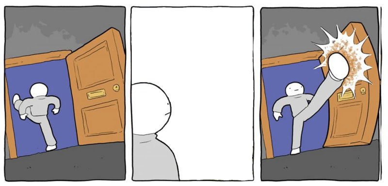 Дверь с ноги Мем