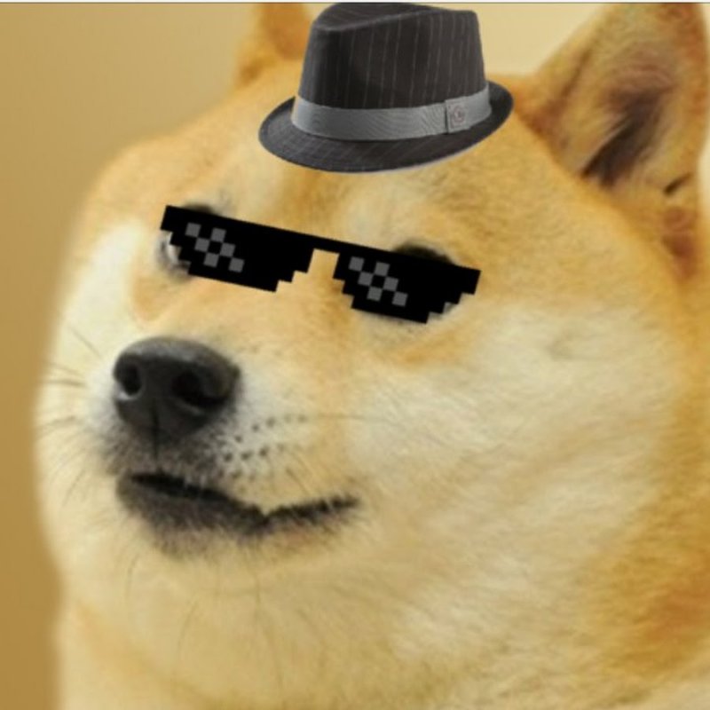 Собака в пиксельных очках