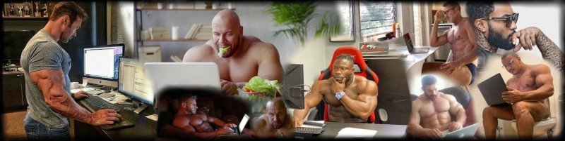 Качок с ноутбуком