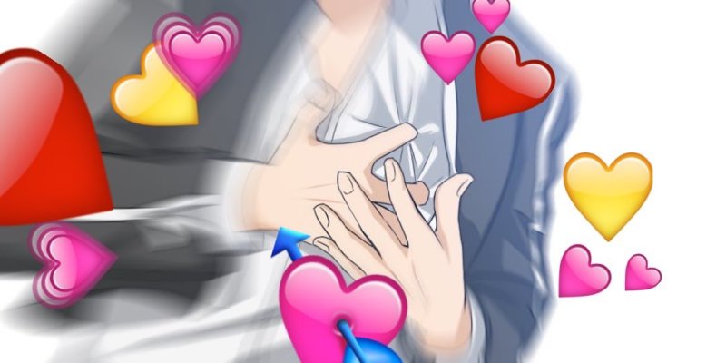 Мем с сердечком в руках