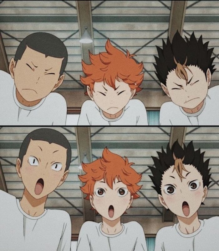 Аниме волейбол Нишиноя и Танака