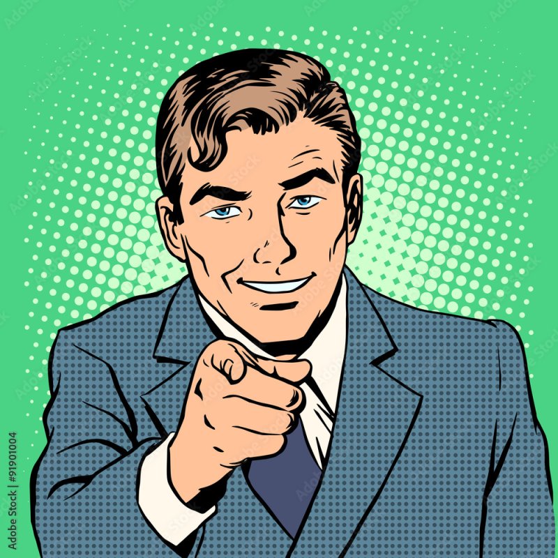 Мужчина в стиле поп арт