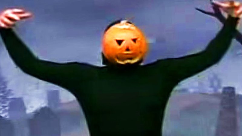 Человек с тыквой на голове Мем