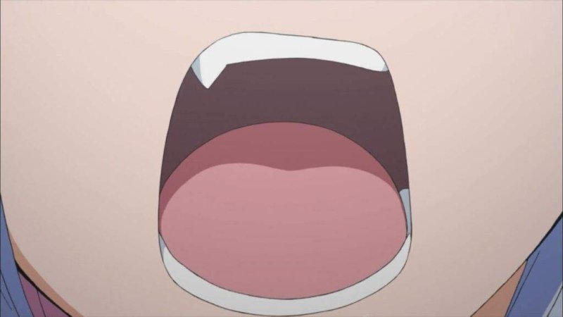 Широко открытый рот аниме