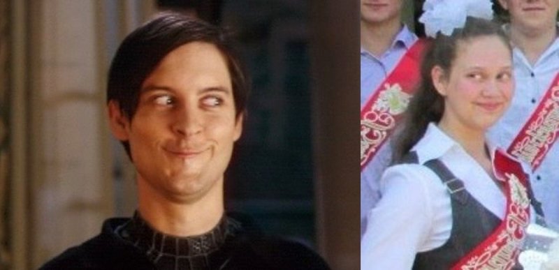 Тоби Магуайр улыбается