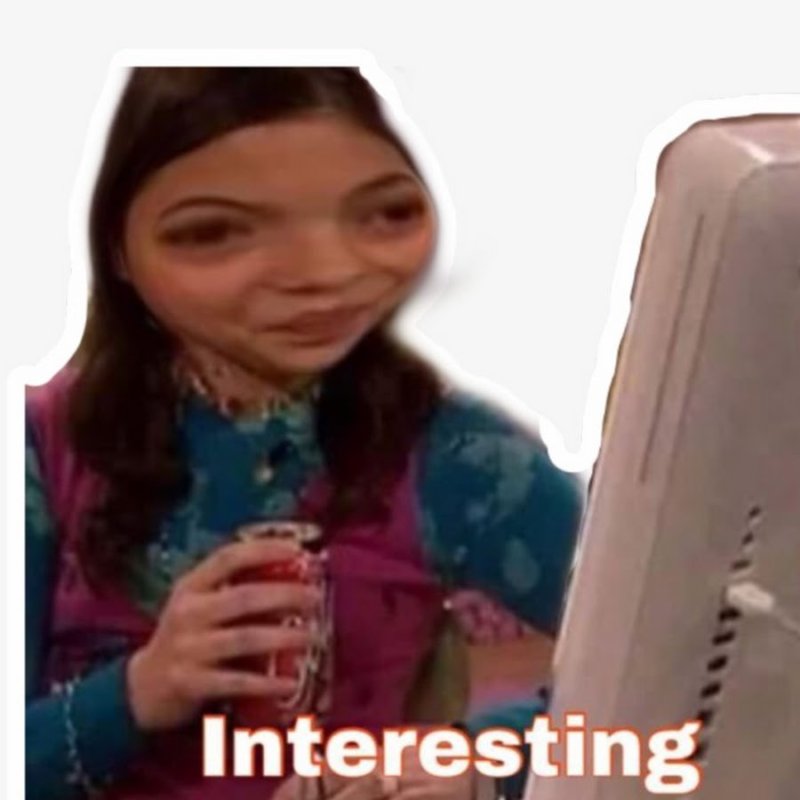 Мем interesting с девочкой у компьютера