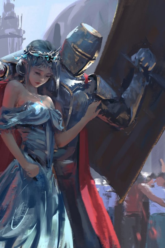 Рыцарь защищает девушку