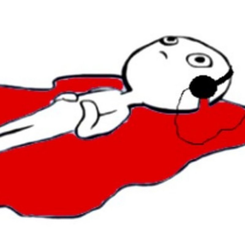 Человечек лежит в луже слез