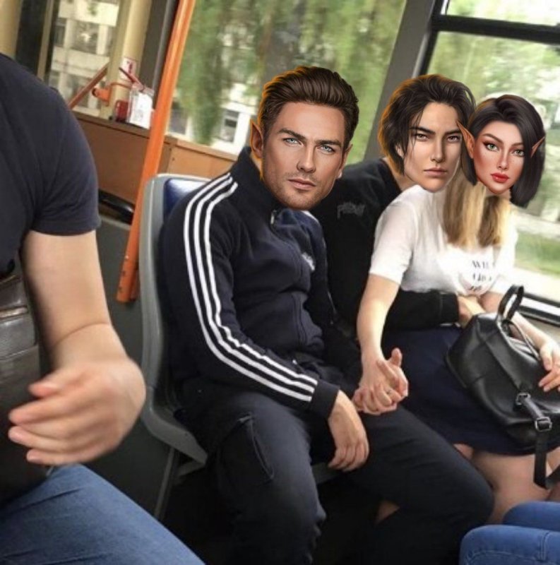 Парень и девушка в автобусе