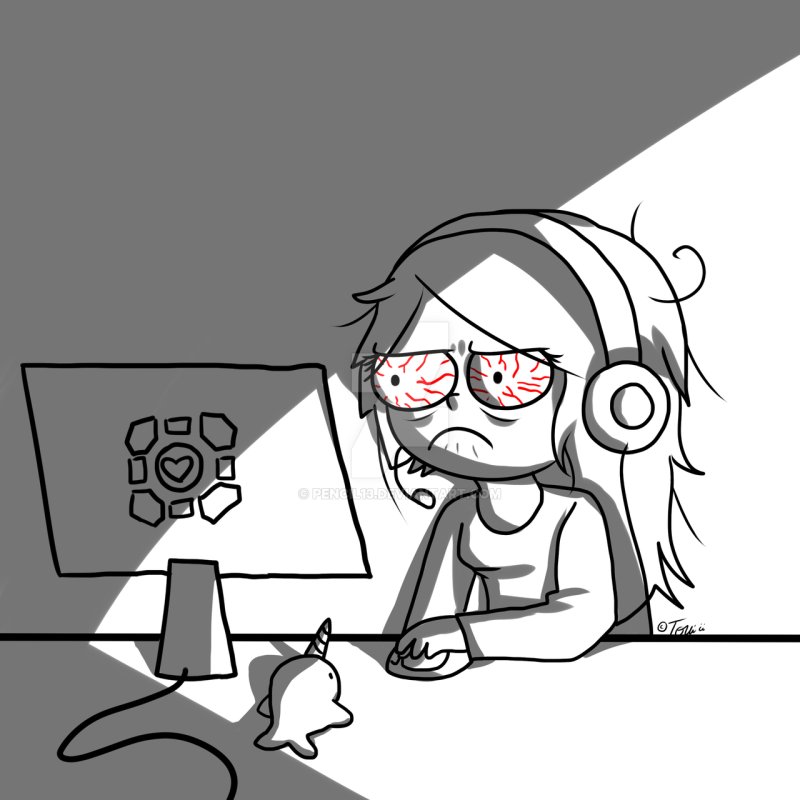 Нарисованная геймерша