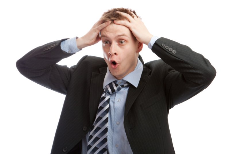 Человек удивлен