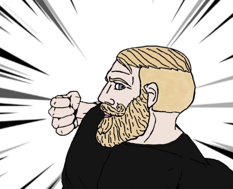 Мнэем с бородатным мужиком