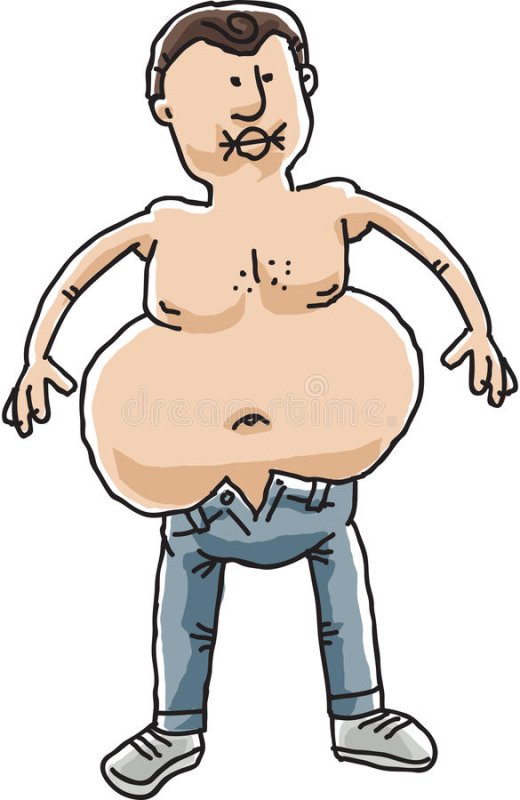 Мужчина с большим животом