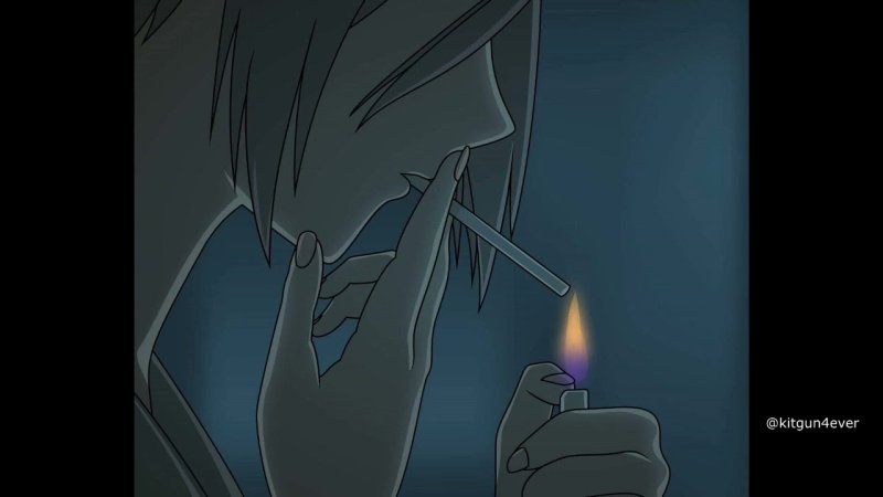 Аниме девушка с сигаретой