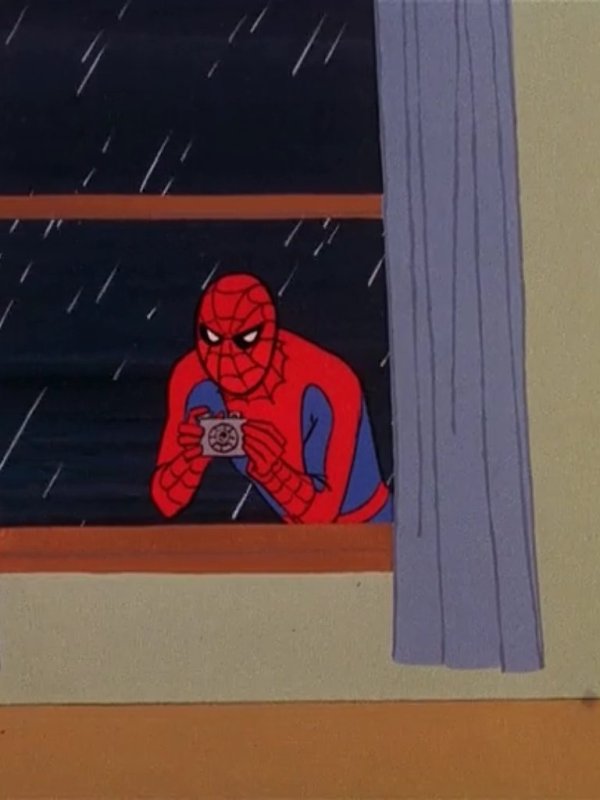 Человек паук показывает