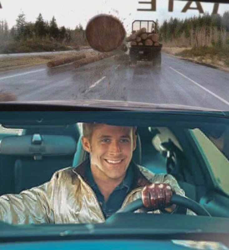 Райан Гослинг в фильме драйв Мем