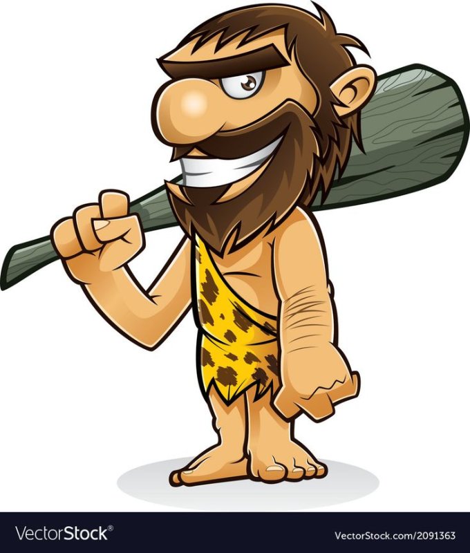 Пещерный человек с дубинкой