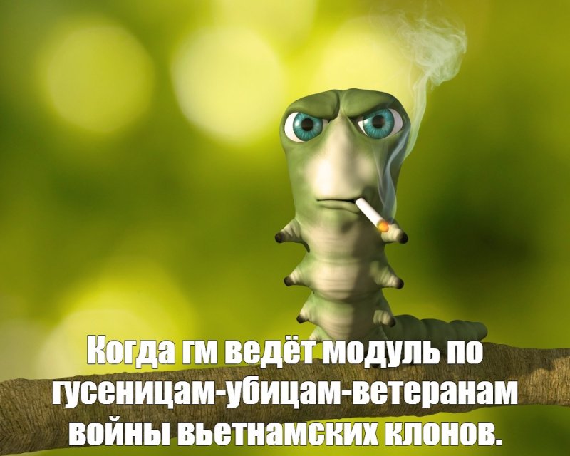 Курящая гусеница