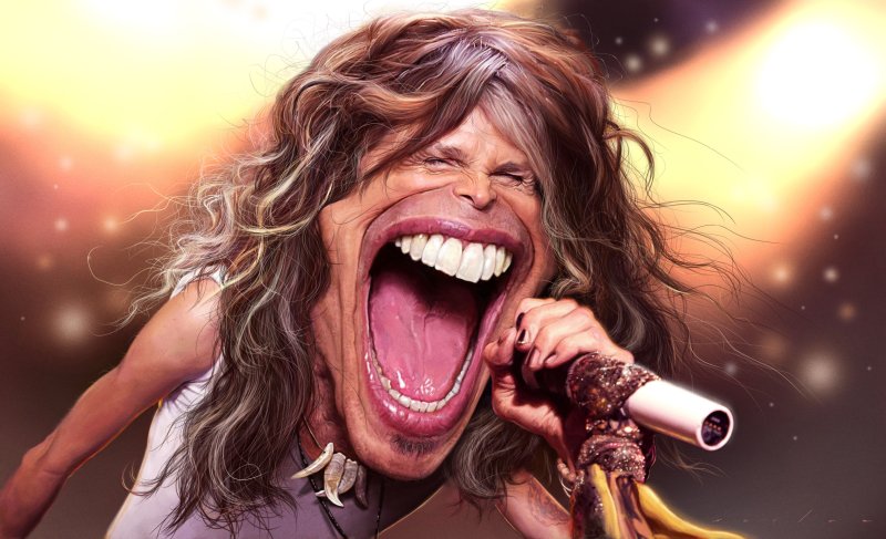 Стивен Тайлер с микрофоном