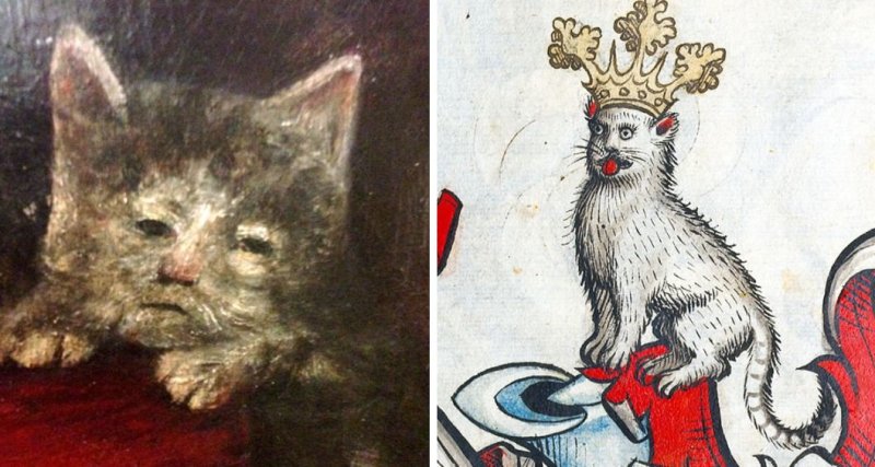 Коты на средневековых картинах
