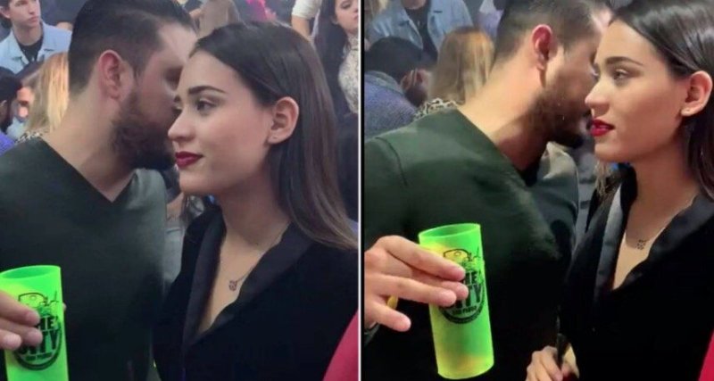 Мем парень с девушкой на стадионе