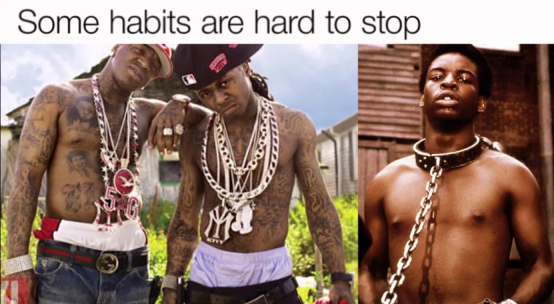 Негр репер в цепях