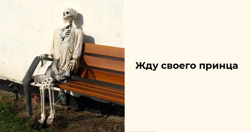 Скелет на лавочке в ожидании принца