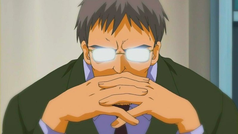 Поправляет очки