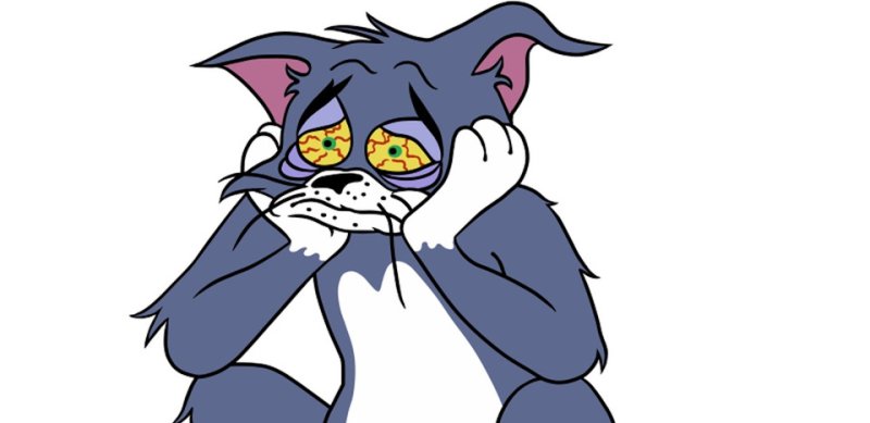 Кот том плачет