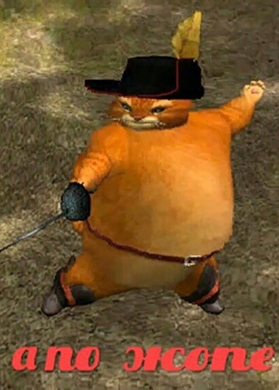Толстый кот в сапогах Мем