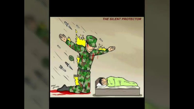 Военный падает на девушку