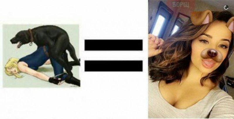 Мем пес девочка