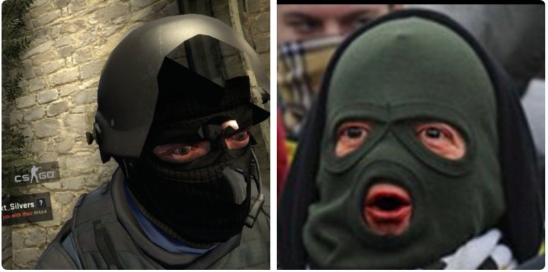 Смешное лицо в Балаклаве