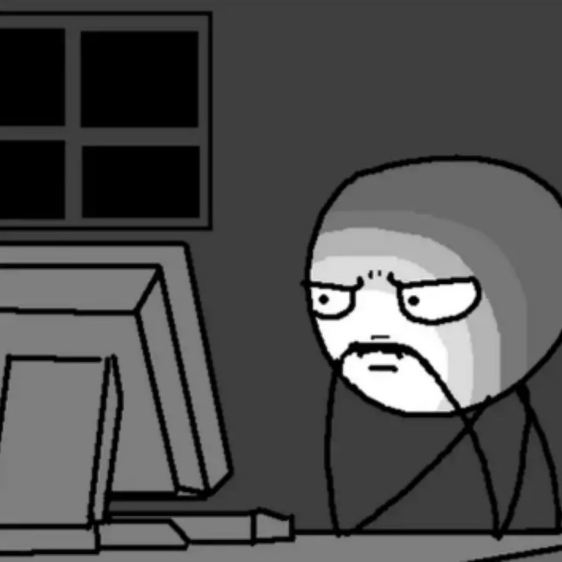 Чувак сидит за компом Мем