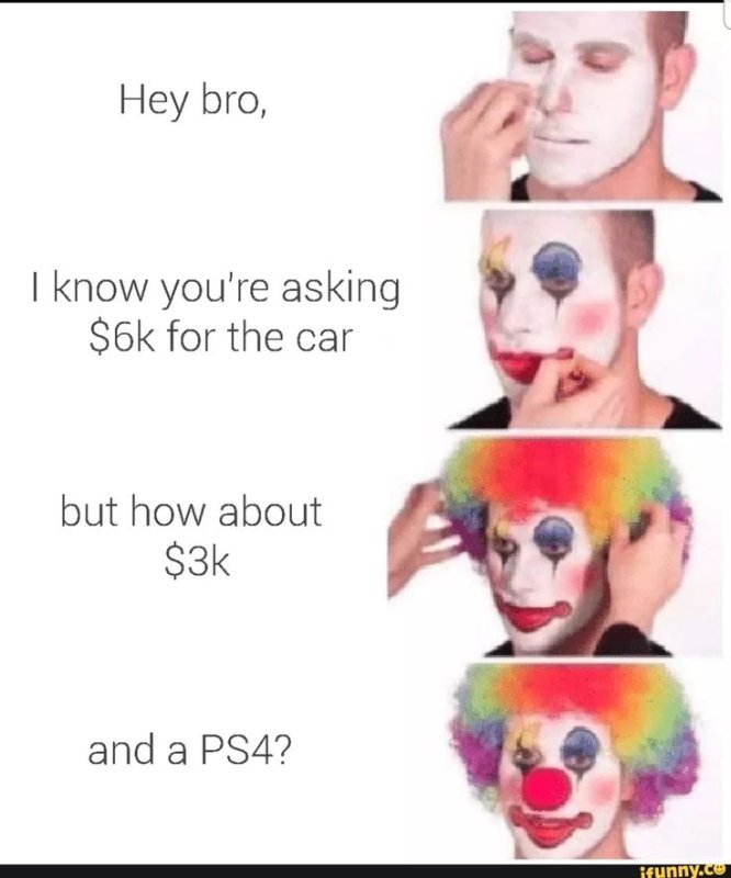 Клоун красится Мем